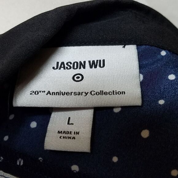 JASON Wu for Target Blue Polka Dot Sleeveless Collared Pleated Shift Mini Dress - Picture 11 of 12